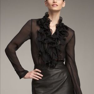 Black ESCADA blouse with ruffles